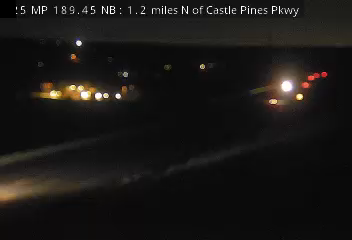 I-25 MP 189.45 NB, 1.2 miles N of Castle Pines Pkwy live camera view