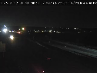 I-25 MP 250.90 NB, 0.7 miles N of CO 56/WCR 44 in Berthoud (1) live camera view