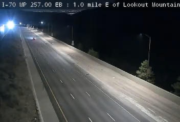 I-70 MP 257.00 EB, 1.0 mile E of Lookout Mountain (Camera 2) live camera view