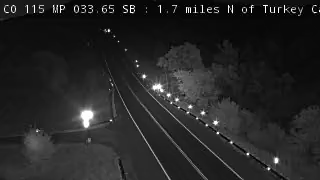 CO 115 MP 33.65 SB, 1.7 miles N of Turkey Canyon Ranch Rd live camera view