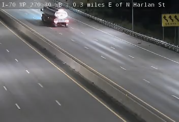 I-70 MP 270.30 WB, 0.3 miles E of N Harlan St live camera view