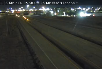 I-25 MP 216.95 SB at I-25 HOV N Lane Split (Camera 2) live camera view