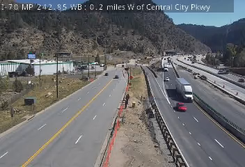I-70 MP 242.85 WB, 0.2 miles W of Central City Pkwy live camera view
