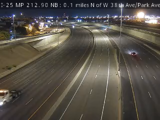 I-25 MP 212.90 NB, 0.1 miles N of W 38th Ave/Park Ave live camera view