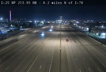 I-25 MP 213.95 NB, 0.2 miles N of I-70 live camera view