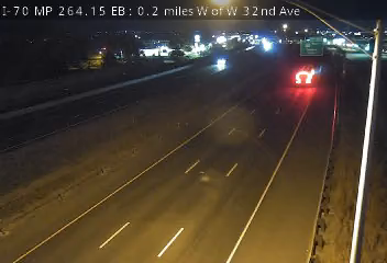 I-70 MP 264.15 EB, 0.2 miles W of W 32nd Ave live camera view