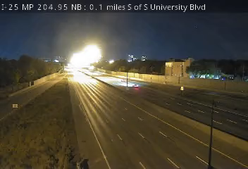 I-25 MP 204.95 NB, 0.1 miles S of S University Blvd live camera view