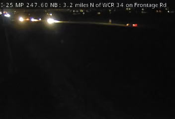 I-25 MP 247.60 NB, 3.2 miles N of WCR 34 on Frontage Rd live camera view