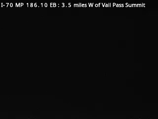 I-70 MP 186.10 EB, 3.5 miles W of Vail Pass Summit live camera view