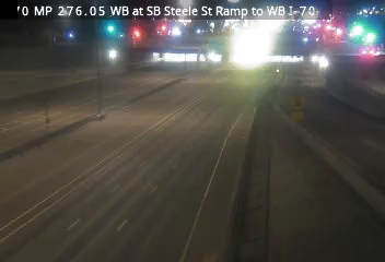 I-70 MP 276.05 WB at SB Steele St Ramp to WB I-70 live camera view