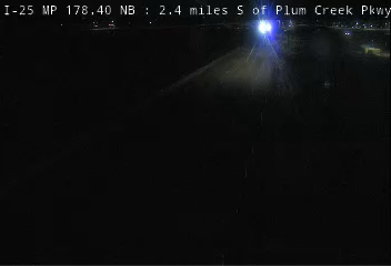 I-25 MP 178.40 NB, 2.4 miles S of Plum Creek Pkwy on Frontage Rd live camera view