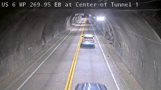 US 6 MP 269.95 EB at Center of Tunnel 1 live camera view