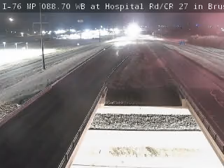 I-76 MP 88.70 WB at Hospital Rd/CR 27 in Brush live camera view