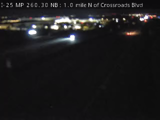 I-25 MP 260.30 NB, 1.0 mile N of Crossroads Blvd live camera view