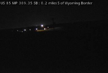 US 85 MP 309.35 SB, 0.2 miles S of Wyoming Border (North) live camera view