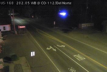US 160 MP 202.05 WB at CO 112/Oak St in Del Norte (North) live camera view