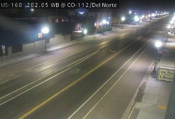US 160 MP 202.05 WB at CO 112/Oak St in Del Norte (West) live camera view
