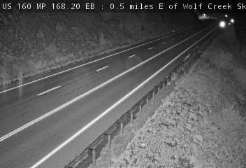 US 160 MP 168.20 EB, 0.5 miles E of Wolf Creek Ski Area (East) live camera view