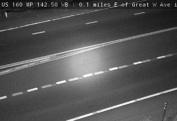 US 160 MP 142.50 WB, 0.1 miles E of Great W Ave in Pagosa Springs (Roadway) live camera view