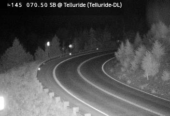 CO 145 MP 70.55 SB, 0.8 miles S of Society Dr in Telluride (North) live camera view