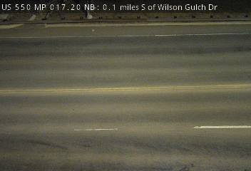 US 550 MP 17.20 NB, 0.1 miles S of Wilson Gulch Dr (RoadSurface) live camera view