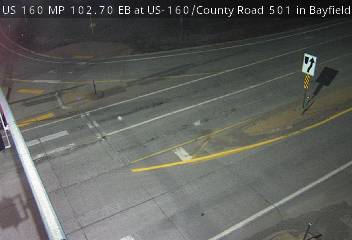 US 160 MP 102.70 EB at US-160/County Road 501 in Bayfield (West) live camera view