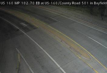 US 160 MP 102.70 EB at US-160/County Road 501 in Bayfield (North) live camera view
