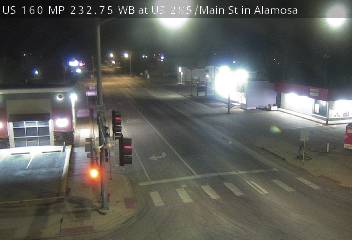 US 160 MP 232.75 WB at US 285/West Ave and Main St in Alamosa (East) live camera view