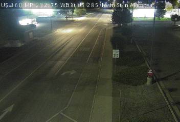 US 160 MP 232.75 WB at US 285/West Ave and Main St in Alamosa (West) live camera view