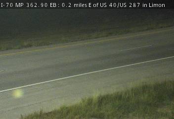 I-70 MP 362.90 EB, 0.2 miles E of US 40/US 287 in Limon (Road Surface) live camera view