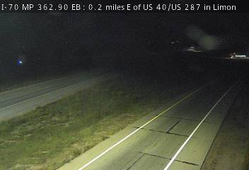 I-70 MP 362.90 EB, 0.2 miles E of US 40/US 287 in Limon (East) live camera view