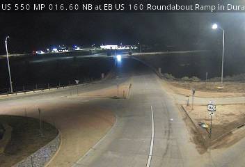 US 550 MP 16.60 NB at EB US 160 Roundabout Ramp in Durango (North) live camera view