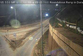 US 550 MP 16.60 NB at EB US 160 Roundabout Ramp in Durango (East) live camera view