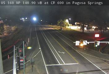 US 160 MP 140.90 WB at CR 600 in Pagosa Springs (West) live camera view
