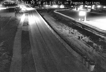US 160 MP 143.10 WB at 8th St in Pagosa Springs (West) live camera view