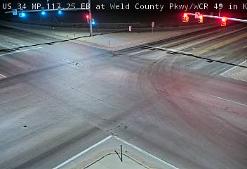 US 34 MP 117.25 EB at Weld County Pkwy/WCR 49 in Kersey (Road Surface) live camera view
