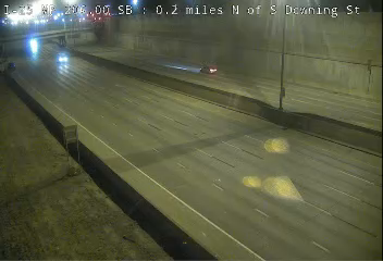 I-25 MP 206.00 SB, 0.2 miles N of S Downing St live camera view