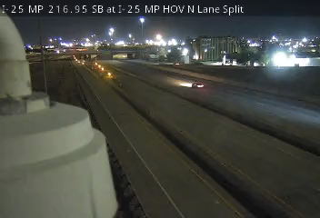 I-25 MP 216.95 SB at I-25 HOV N Lane Split (Camera 1) live camera view