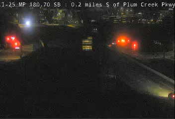 I-25 MP 180.70 SB, 0.2 miles S of Plum Creek Pkwy live camera view