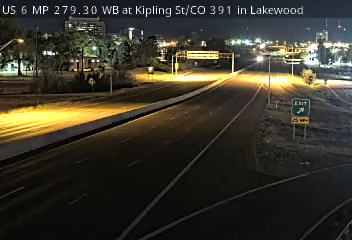 US 6 MP 279.30 WB at Kipling St/CO 391 in Lakewood live camera view