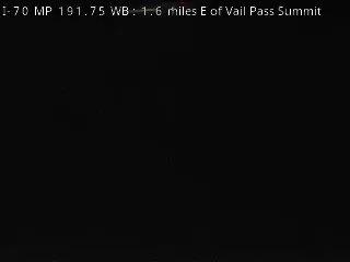 I-70 MP 191.75 WB, 1.6 miles E of Vail Pass Summit live camera view