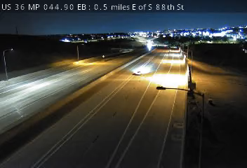 US 36 MP 44.90 EB, 0.5 miles E of S 88th St live camera view