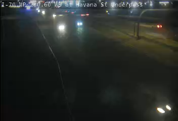 I-70 MP 280.60 WB at Havana St Underpass live camera view