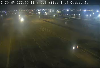 I-70 MP 277.90 EB, 0.8 miles E of Quebec St live camera view