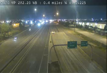 I-70 MP 282.20 WB, 0.4 miles W of I-225 live camera view