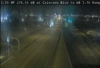 I-70 MP 276.55 WB at Colorado Blvd to WB I-70 Ramp live camera view