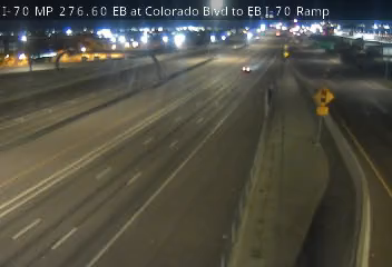 I-70 MP 276.60 EB at Colorado Blvd to EB I-70 Ramp live camera view