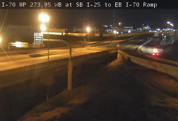 I-70 MP 273.95 WB at SB I-25 to EB I-70 Ramp live camera view
