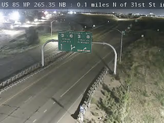 US 85 MP 265.35 NB, 0.1 miles NUS 85 MP 265.35 NB, 0.1 miles N of 31st St in Evans live camera view