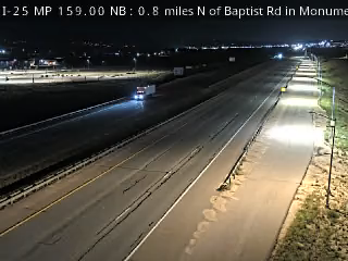 I-25 MP 159.00 NB, 0.8 miles N of Baptist Rd in Monument live camera view